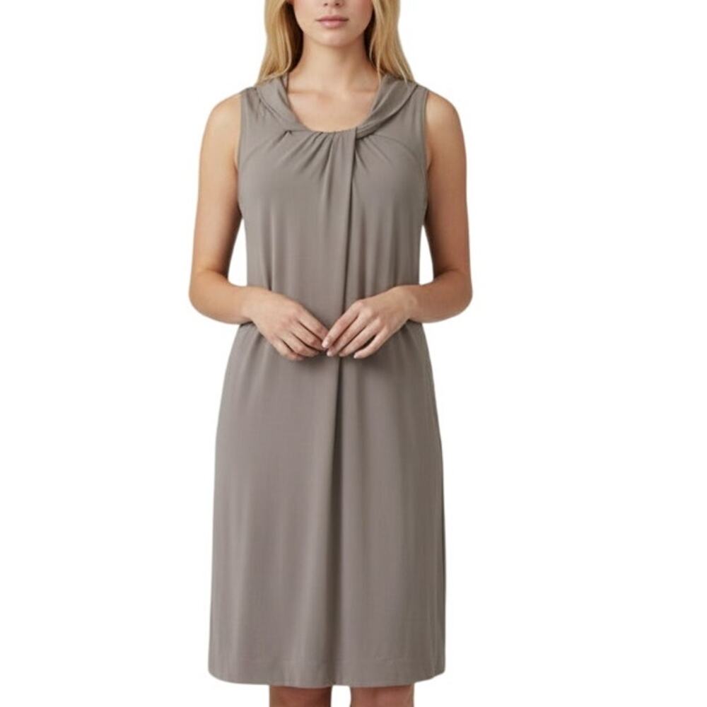 VINCE Sleevess Draped Jersey Dress Size Small Sleeveless Neutral Taupe
